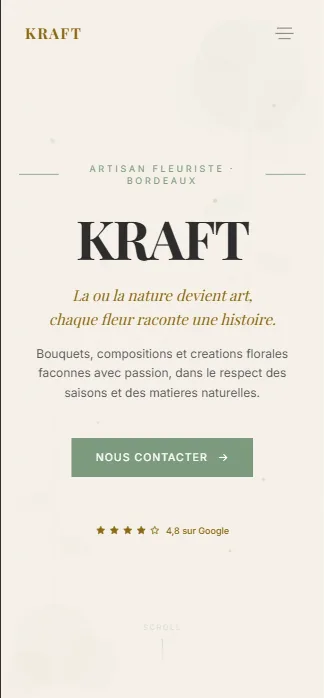 KRAFT Fleuriste — Mobile