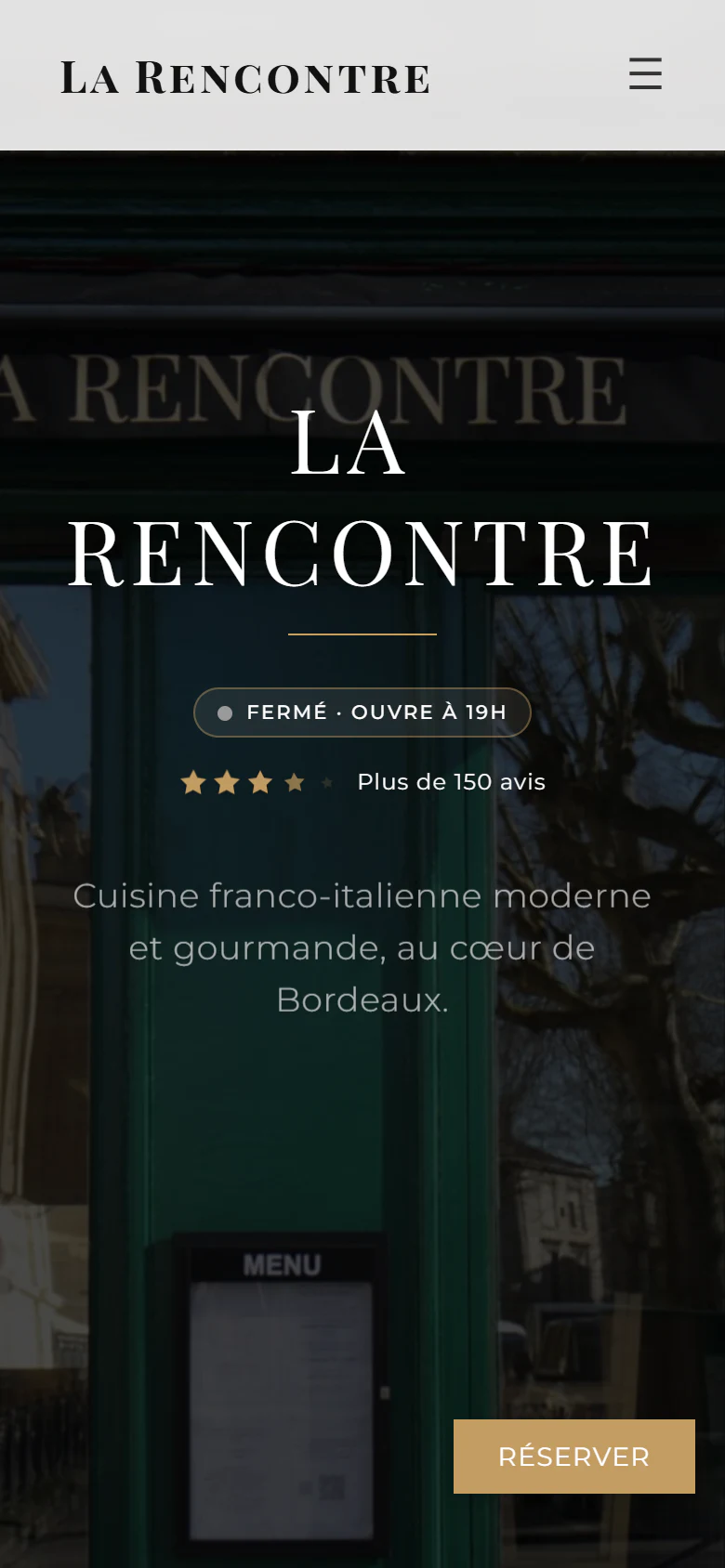 Restaurant La Rencontre — Mobile